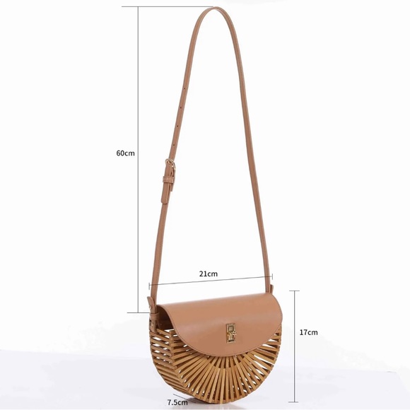 Bamboo Clutch Bag With Shoulder Straps - Picture 3 of 7